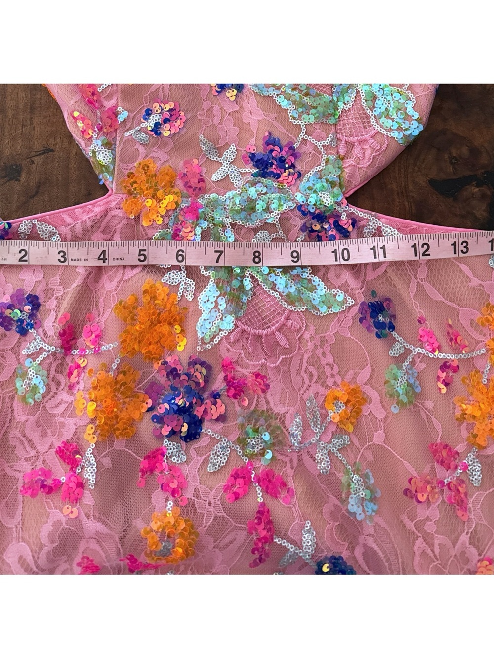 Mac Duggal Pink Floral Sequin Backless Lace-Up Evening Gown Maxi Beaded Dress 6 - Picture 4 of 12